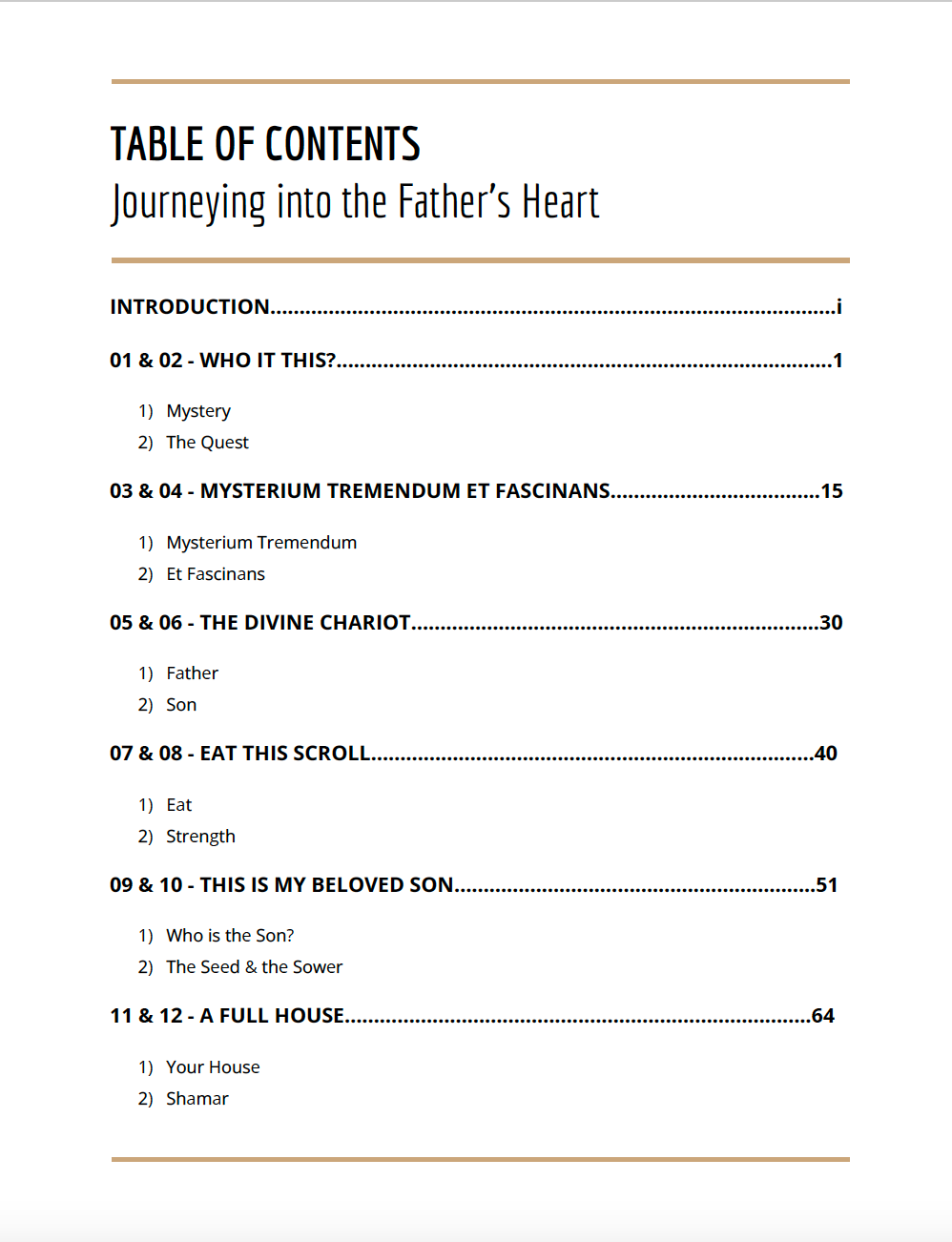 Journeying into the Father's Heart (Course Manual)