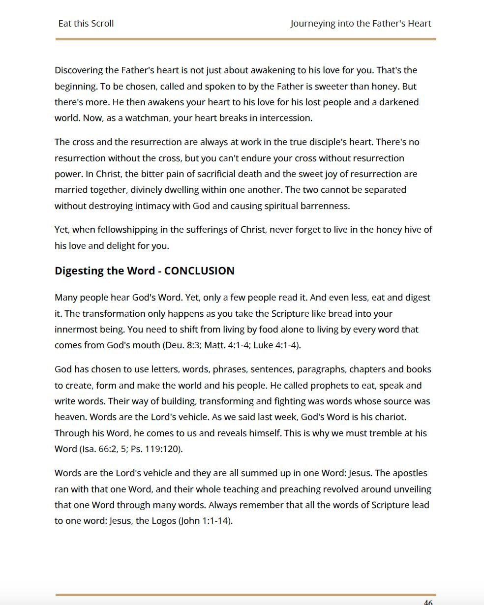 Journeying into the Father's Heart (Course Manual)