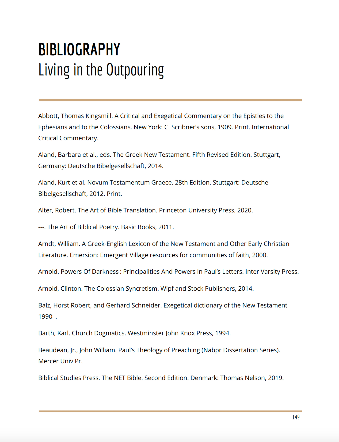 Living in the Outpouring (Course Manual)