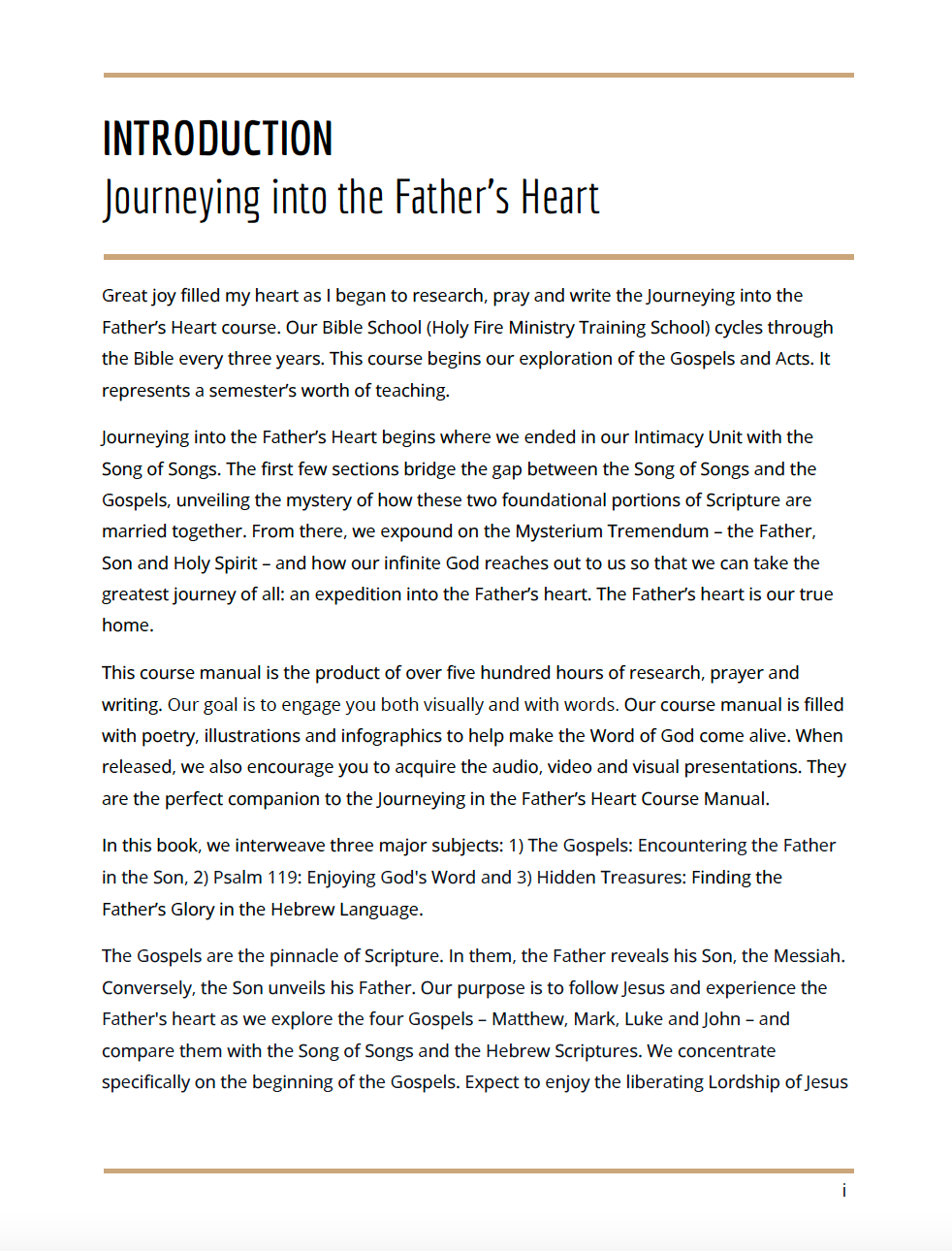 Journeying into the Father's Heart (Course Manual)