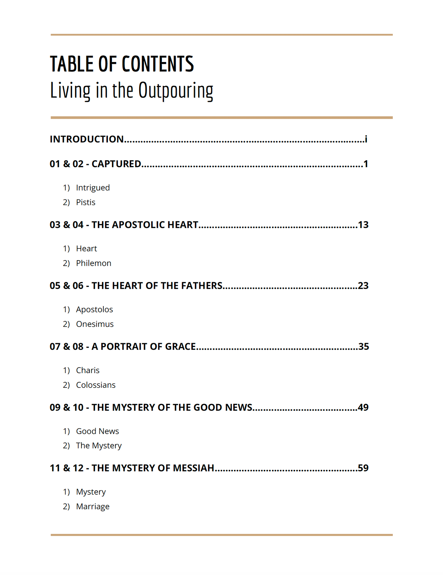Living in the Outpouring (Course Manual)